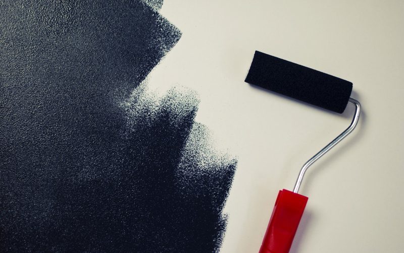 painting, paint roller, black, blue painting, blue paint, paint roller, casa, colour choices